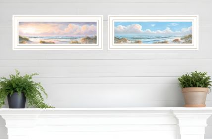 Set Of Two Nautical Boat 1 White Framed Print Wall Art