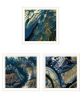 Set Of Three Deep Blue 2 White Framed Print Wall Art