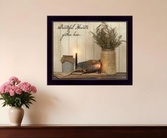 Grateful Hearts 3 Black Framed Print Wall Art