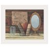 Country Bath 6 White Framed Print Bathroom Wall Art