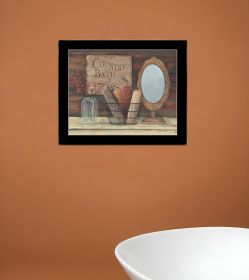 Country Bath 7 Black Framed Print Bathroom Wall Art