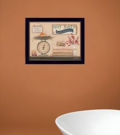 Hot Bath 9 Black Framed Print Bathroom Wall Art