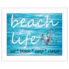 Beach Life 3 White Framed Print Wall Art