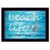 Beach Life 1 Black Framed Print Wall Art