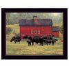 By the Red Barn Black Framed Print Wall Art