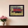 By the Red Barn Black Framed Print Wall Art