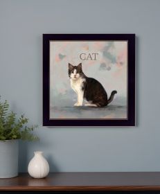 Clive the Cat Black Framed Print Wall Art