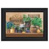 Antiques and Herbs Black Framed Print Kitchen Wall Art