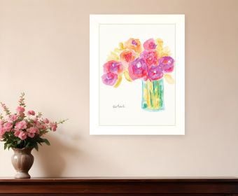 Speak in Flowers White Framed Print Wall Art