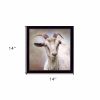 Up Close Goat Black Framed Print Wall Art