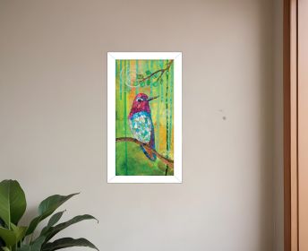 Annas Hummingbird White Framed Print Wall Art