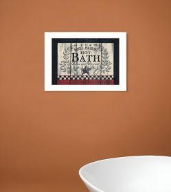 Hot Bath 1 White Framed Print Bathroom Wall Art