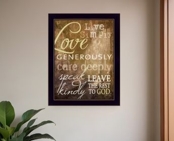 Live Simply 1 Black Framed Print Wall Art