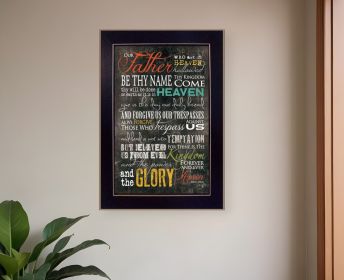 The Lords Prayer 1 Black Framed Print Wall Art