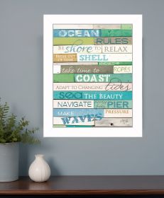 Ocean Rules 2 White Framed Print Wall Art