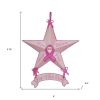 Set of Six Star Shaped Breast Cancer Awareness Christmas Ornaments