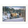 Morning View Deer 2 White Framed Print Wall Art