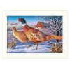 Frosty Morning Ringnecks 2 White Framed Print Wall Art