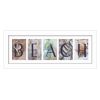 Beach 5 White Framed Print Wall Art