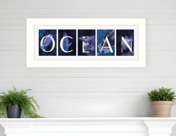 Ocean 1 White Framed Print Wall Art