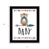 Owl Baby 1 Black Framed Print Wall Art