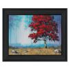 Red Tree 2 Black Framed Print Wall Art