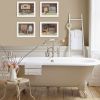 Set Of Four Country Bathroom White Framed Print Bathroom Wall Art