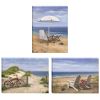 Set Of Three Sand Beach Designs Wrapped Canvas Print Wall Art