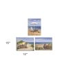 Set Of Three Sand Beach Designs Wrapped Canvas Print Wall Art