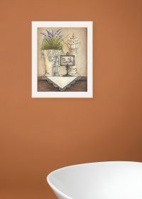 Bath 1 White Framed Print Bathroom Wall Art