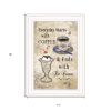 Everyday Starts with Coffee 3 White Framed Print Kitchen Wall Art