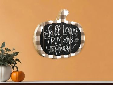 Fall Leaves and Pumpkins Please Unframed Print Wall Art