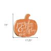 Orange and White Pumpkin Spice and Everything Nice Pumpkin Shaped Wall Art