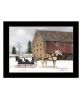 Dashing Though The Snow Black Framed Print Wall Art