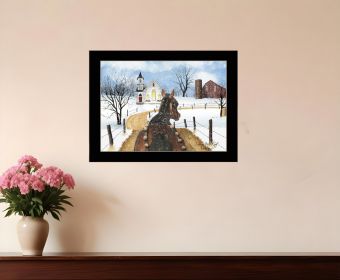 Sleigh Bells Ring 1 Black Framed Print Wall Art