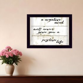 Positive Life Black Framed Print Wall Art