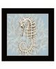 Seahorse and Coral Black Framed Print Wall Art