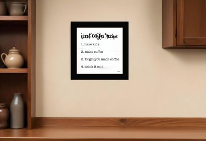 Iced Coffee Recipe 1 Black Framed Print Wall Art