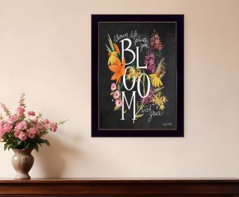 Bloom with Grace 1 Black Framed Print Wall Art