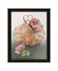 Farmhouse Daisy Basket 1 Black Framed Print Wall Art