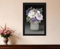 Lilac Mason Jar Floral 1 Black Framed Print Wall Art