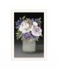 Lilac Mason Jar Floral 2 White Framed Print Wall Art