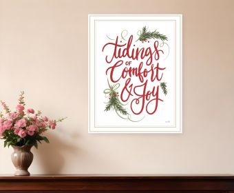 Tidings of Comfort and Joy 1 White Framed Print Wall Art