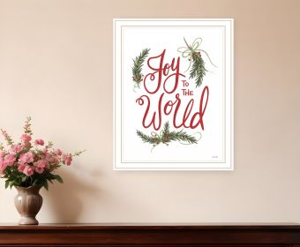 Joy to the World 1 White Framed Print Wall Art