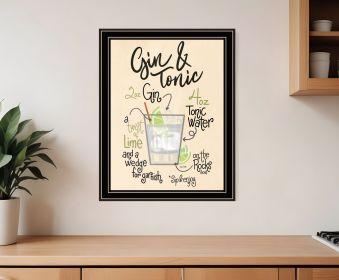 Gin and Tonic 1 Black Framed Print Wall Art