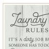 Laundry Rules 2 White Framed Print Bathroom Wall Art