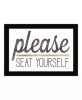 Please Seat Yourself 1 Black Framed Print Wall Art