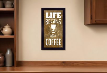 Life Begins after Coffee 1 Black Framed Print Wall Art