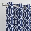 84" Navy Blue Trellis Black Out Window Curtain Panel