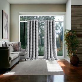 84ï¿½ï¿½ï¿½ Silver Interlock Pattern Window Curtain Panel